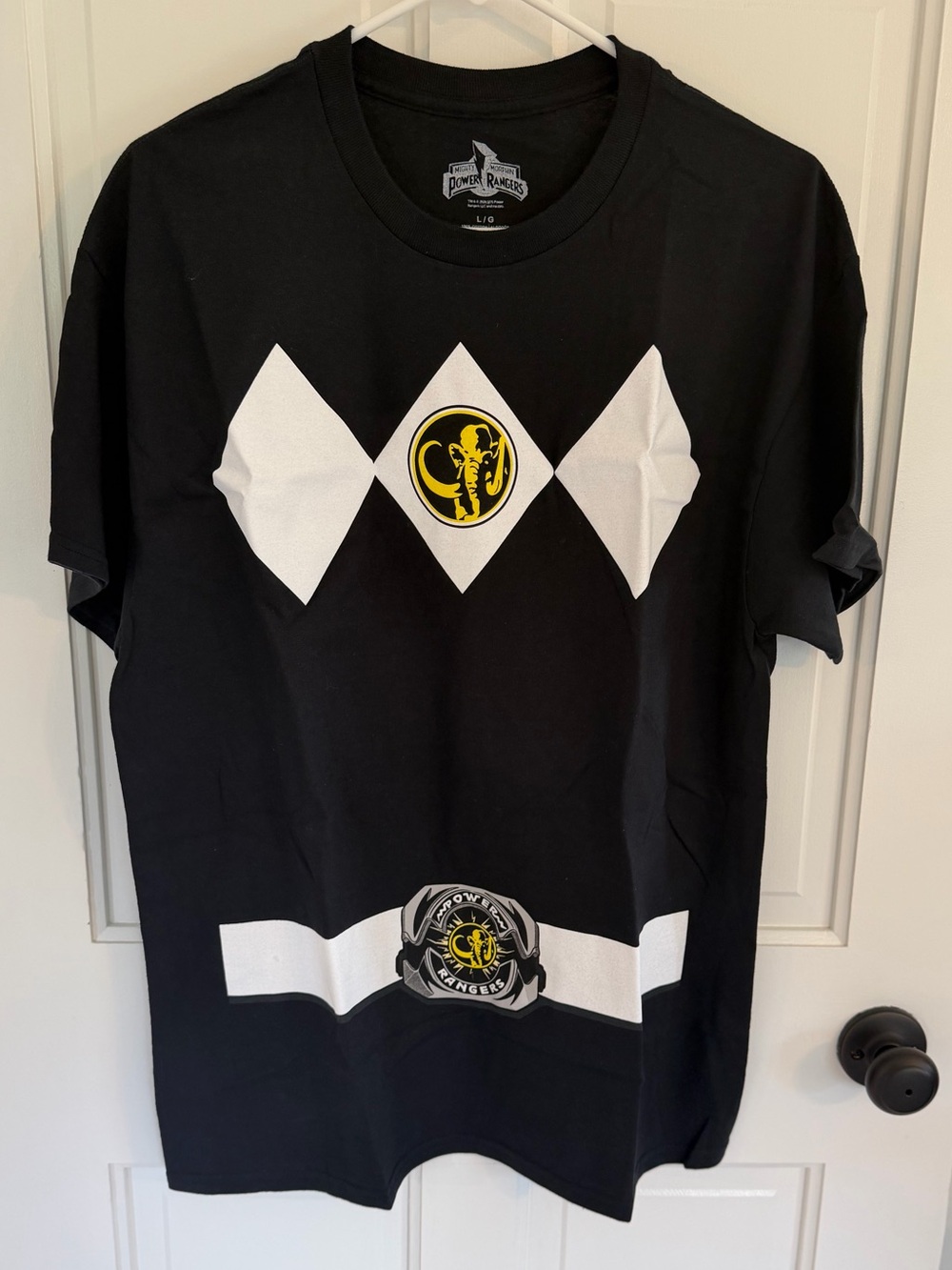 Mighty Morphin Power Rangers Black Ranger Costume T-Shirt Adult L Large